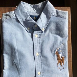 Boys Ralph Lauren L 14/16 Chambray Button Down NWT